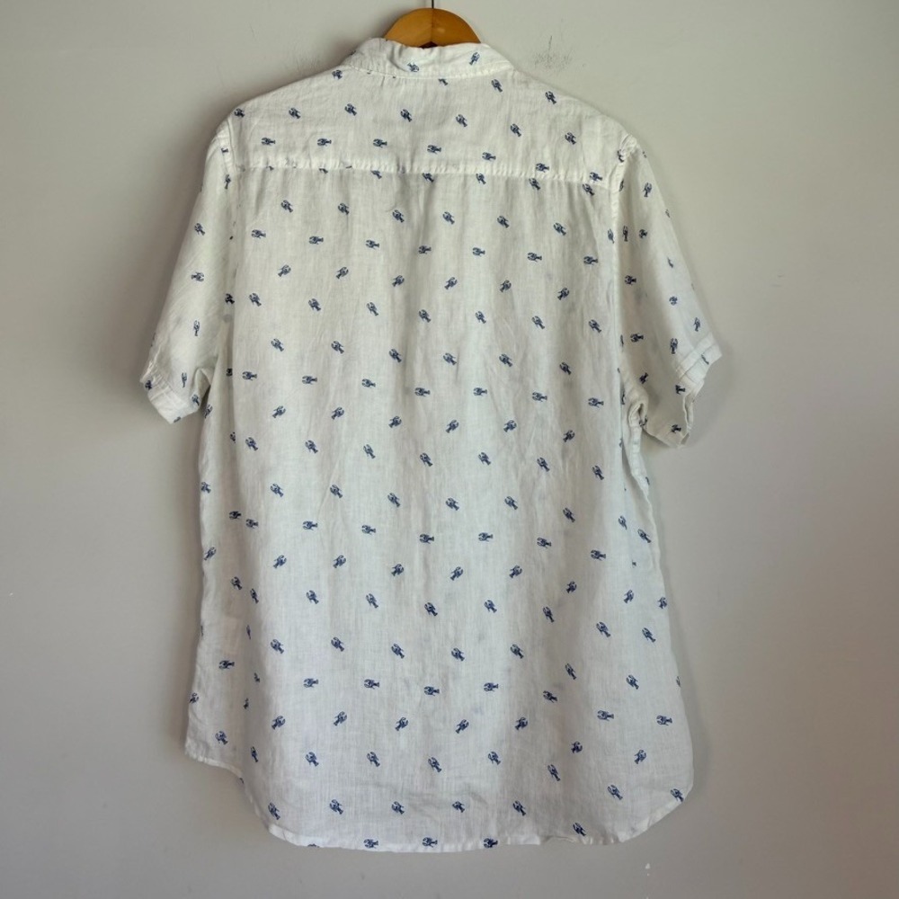 Report Collection Mens 100% linen Short Sleeve Shirt Size XL Lobster Resort - Picture 9 of 11